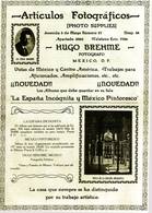 Anzeige von Hugo Brehme, aus: México y sus colonias extranjeras en la República Mexicana. México, D.F. 1925
