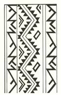 Escalera del espíritu de la selva, Einidu, patrón tejido en cintas y correas. Dibujo de Albert Hahn (Hissink y Hahn 1984:113). ©Franz Steiner, Wiesbaden